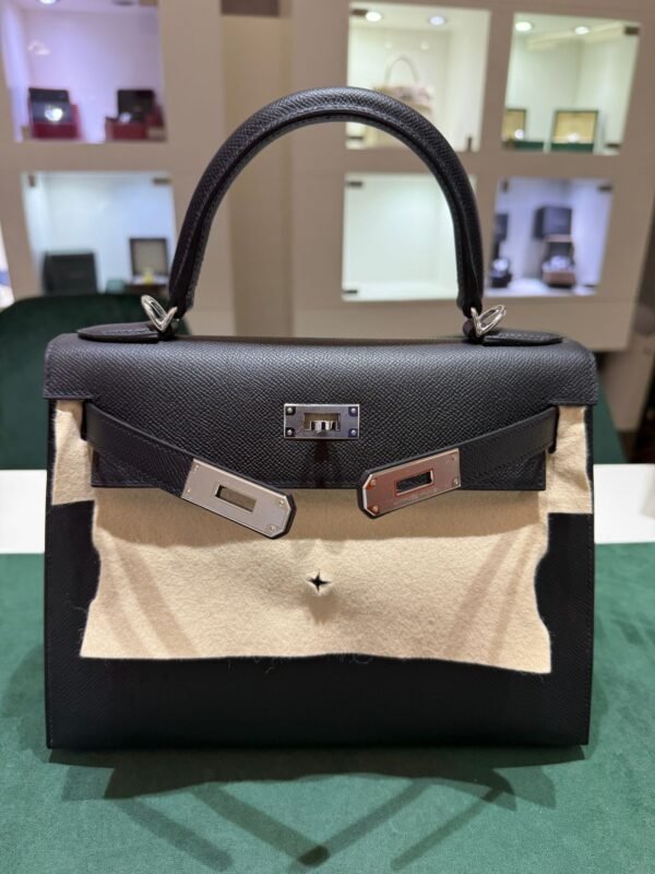 Herm&egrave;s Kelly 28 Sellier veau pellame Epsom NUOVA 2025 Maggio seriale K color NOIR nero