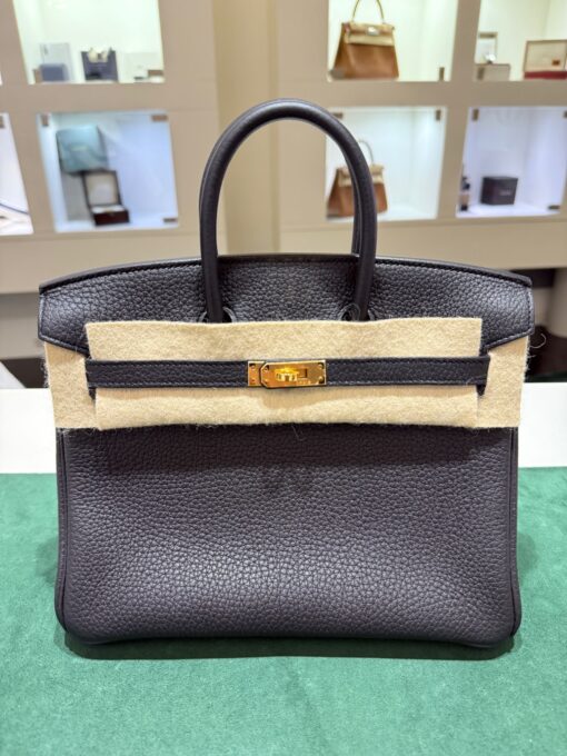 Hermès Birkin 25 retourne veau togo noir stampa B MAI INDOSSATA 2024 colore nera hardware palladio full set con scontrino ufficiale Hermès pellicole stickers ovunque .