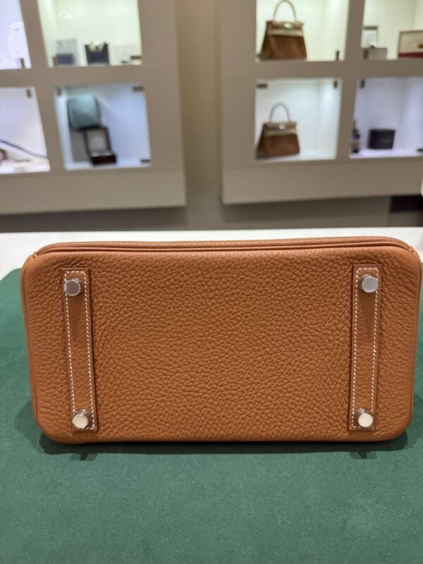 Hermès Birkin 25 retourne veau togo gold stampa K NUOVA 2025 colore gold hardware palladio full set con scontrino ufficiale Hermès pellicole stickers ovunque .