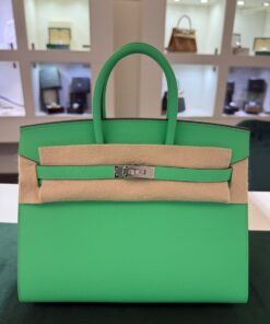 Hermès Birkin 25 sellier veau epsom vert comics stampa W NUOVA 2025 colore nuovo new color verde hardware palladio full set con scontrino ufficiale Hermès pellicole stickers ovunque .