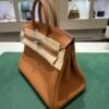Hermès Birkin 25 retourne veau togo gold stampa K NUOVA 2025 colore gold hardware palladio full set con scontrino ufficiale Hermès pellicole stickers ovunque .