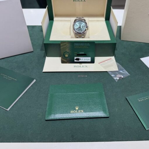Rolex Datejust 41 NUOVO 2024 Italia green menta verde full set con documenti e scatola Rolex - Image 2