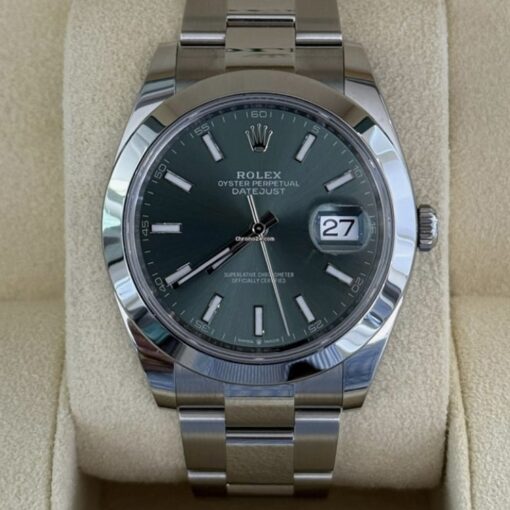 Rolex Datejust 41 NUOVO 2024 Italia green menta verde full set con documenti e scatola Rolex