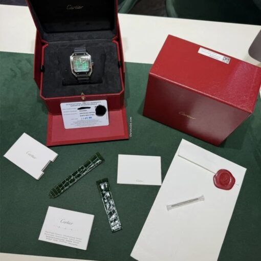 Cartier Santos Large NUOVO 2025 green arabic dial 40mm full set con documenti e scatola - Image 2