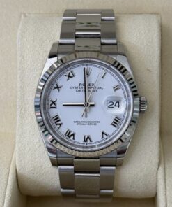 Rolex Datejust 36 bianco white del 2021 oyster full set top condition con documenti e scatola