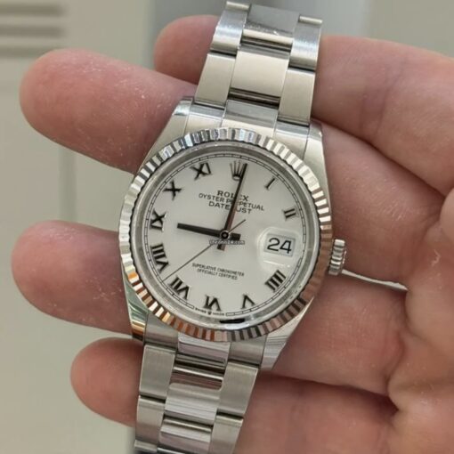 Rolex Datejust 36 bianco white del 2021 oyster full set top condition con documenti e scatola - Image 4