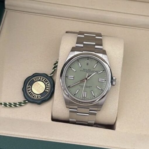 Rolex Oyster Perpetual PISTACHIO Stainless Dial (2025) NUOVA full set con documenti e scatola