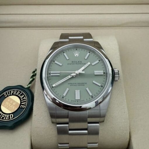 Rolex Oyster Perpetual PISTACHIO Stainless Dial (2025) NUOVA full set con documenti e scatola - Image 3