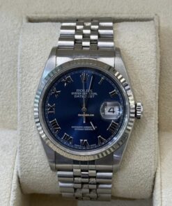 Rolex Datejust 36 quadrante BLU del 2001 Jubilee full set top condition con documenti e scatola