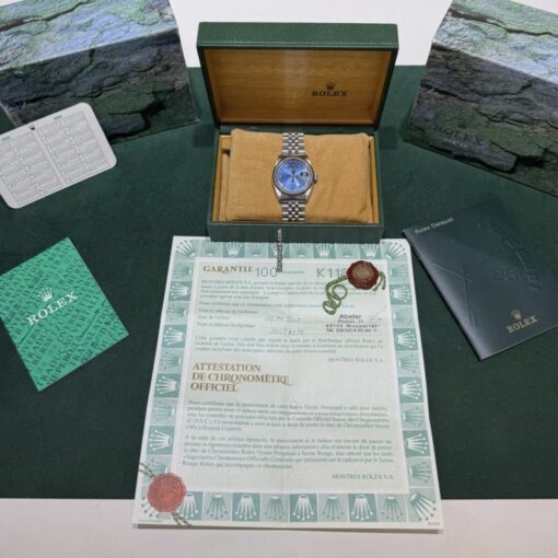 Rolex Datejust 36 quadrante BLU del 2001 Jubilee full set top condition con documenti e scatola - Image 2