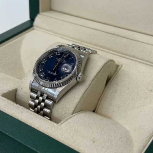 Rolex Datejust 36 quadrante BLU del 2001 Jubilee full set top condition con documenti e scatola - Image 4