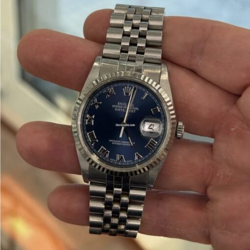 Rolex Datejust 36 quadrante BLU del 2001 Jubilee full set top condition con documenti e scatola - Image 5