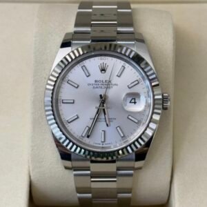 Rolex Datejust 41 argentè oyster NUOVO 2025 full set con documenti e scatola Rolex