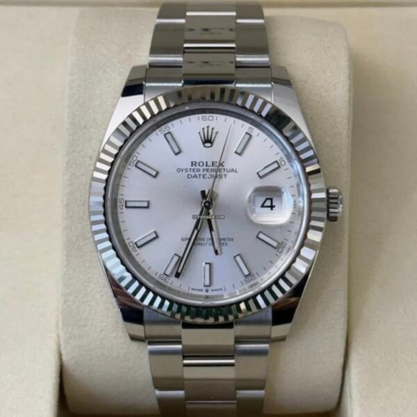 Rolex Datejust 41 argentè oyster NUOVO 2025 full set con documenti e scatola Rolex