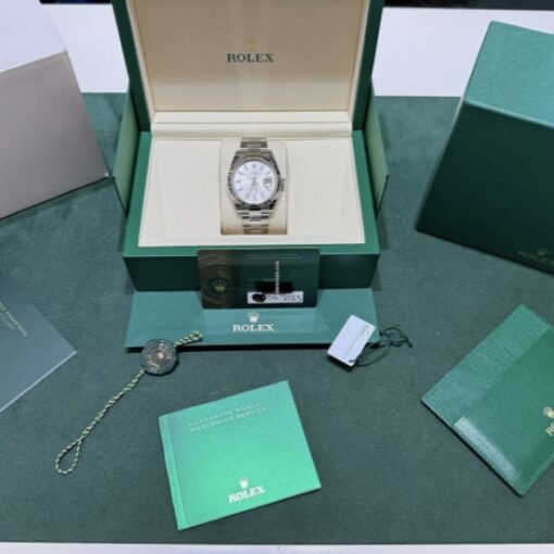 Rolex Datejust 41 argentè oyster NUOVO 2025 full set con documenti e scatola Rolex - Image 2