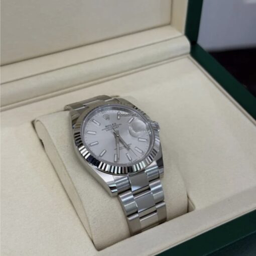 Rolex Datejust 41 argentè oyster NUOVO 2025 full set con documenti e scatola Rolex - Image 3