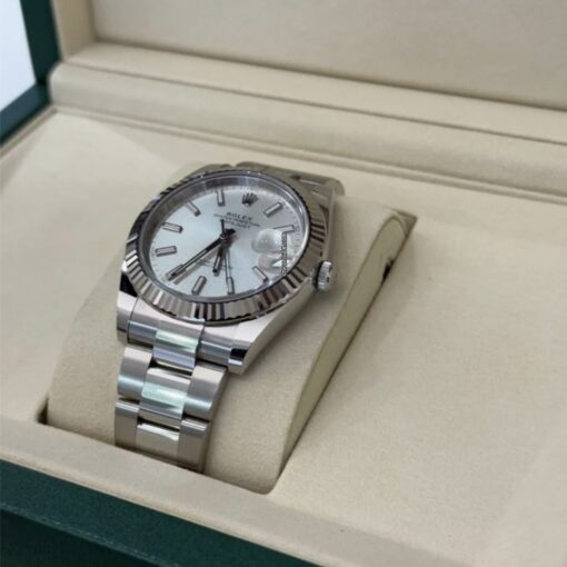Rolex Datejust 41 argentè oyster NUOVO 2025 full set con documenti e scatola Rolex - Image 4