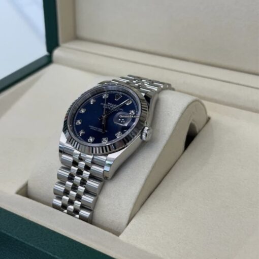 Rolex Datejust 36 NUOVO 2025 Giugno Italia Jubilee quadrante blu in diamanti full set documenti - Image 3