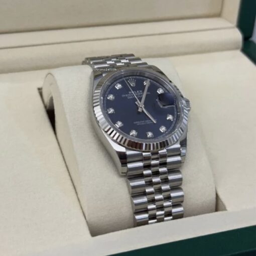 Rolex Datejust 36 NUOVO 2025 Giugno Italia Jubilee quadrante blu in diamanti full set documenti - Image 4