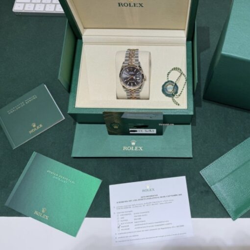 Rolex Datejust 36 NUOVO 2025 ardesia grigio jubilee Luglio acciao oro rosa full set documenti - Image 2