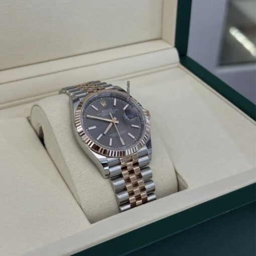 Rolex Datejust 36 NUOVO 2025 ardesia grigio jubilee Luglio acciao oro rosa full set documenti - Image 3