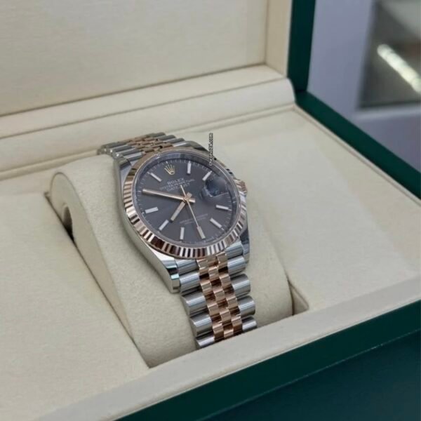 Rolex Datejust 36 NUOVO 2025 ardesia grigio jubilee Luglio acciao oro rosa full set documenti