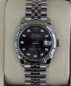 Rolex Datejust 31 NUOVO 2025 Jubilee quadrante in diamanti grey grigio ardesia full set