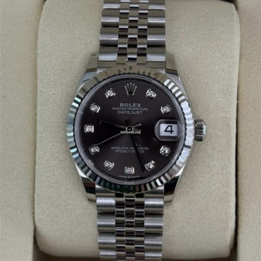 Rolex Datejust 31 NUOVO 2025 Jubilee quadrante in diamanti grey grigio ardesia full set