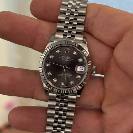 Rolex Datejust 31 NUOVO 2025 Jubilee quadrante in diamanti grey grigio ardesia full set - Image 5