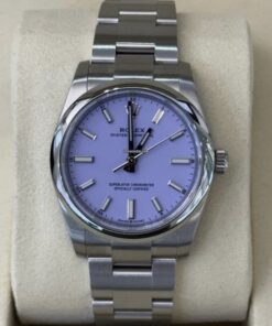 Rolex Oyster Perpetual 34 Lavender dial NEW MODEL 2025 NUOVO full set con documenti scatola
