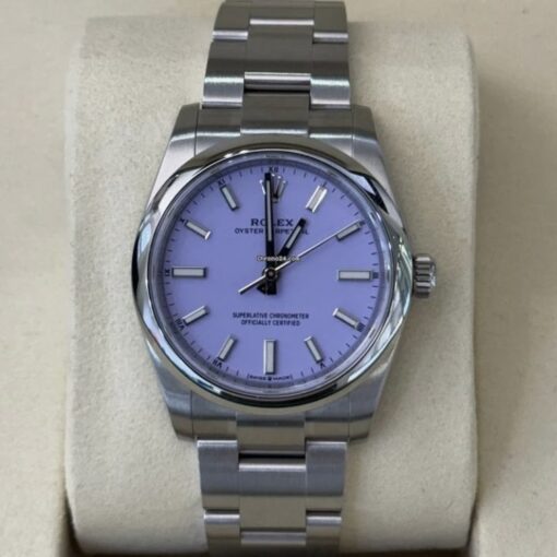Rolex Oyster Perpetual 34 Lavender dial NEW MODEL 2025 NUOVO full set con documenti scatola