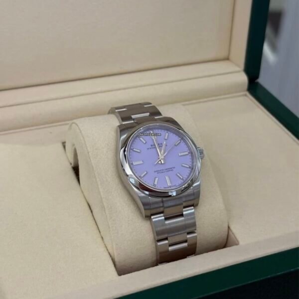 Rolex Oyster Perpetual 34 Lavender dial NEW MODEL 2025 NUOVO full set con documenti scatola
