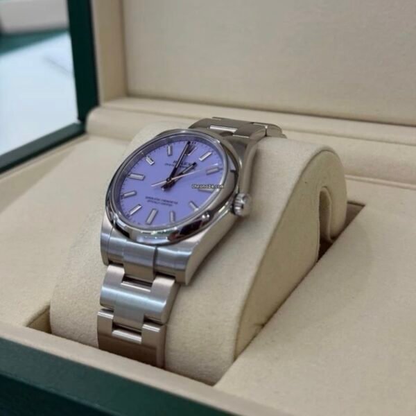 Rolex Oyster Perpetual 34 Lavender dial NEW MODEL 2025 NUOVO full set con documenti scatola