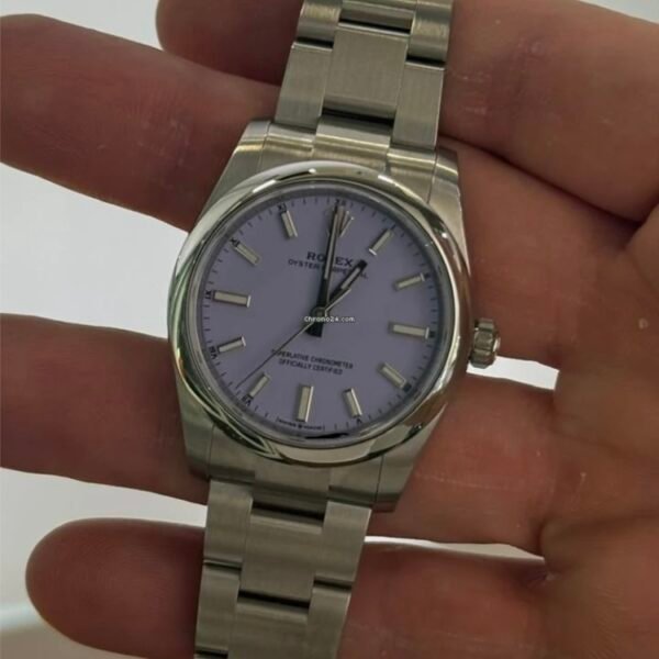 Rolex Oyster Perpetual 34 Lavender dial NEW MODEL 2025 NUOVO full set con documenti scatola