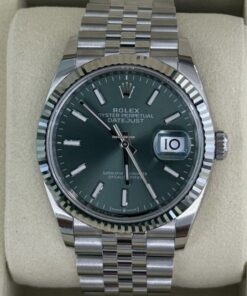 Rolex Datejust 36 NUOVO 2025 Jubilee verde green menta full set con documenti e scatola