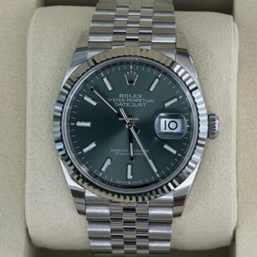 Rolex Datejust 36 NUOVO 2025 Jubilee verde green menta full set con documenti e scatola