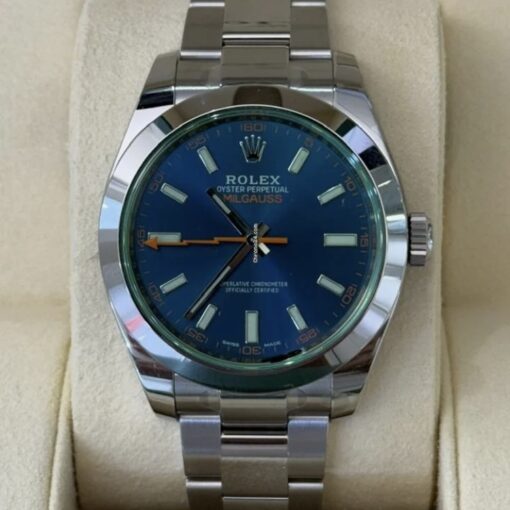 Rolex Milgauss blu NUOVO full stickers full pellicole full set del 2020 card verde Italia