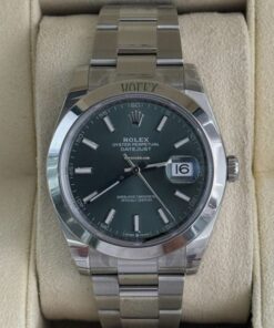Rolex Datejust 41 Verde menta green NUOVO full stickers full pellicole full set con documenti