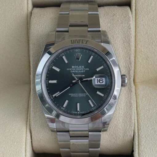 Rolex Datejust 41 Verde menta green NUOVO full stickers full pellicole full set con documenti