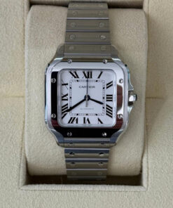 Cartier Santos De Cartier medio NUOVO 2025 Luglio Bianco White full set con documenti