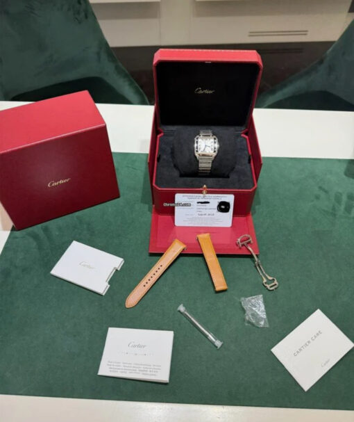 Cartier Santos De Cartier medio NUOVO 2025 Luglio Bianco White full set con documenti - Image 2