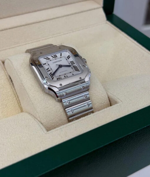 Cartier Santos De Cartier medio NUOVO 2025 Luglio Bianco White full set con documenti - Image 4