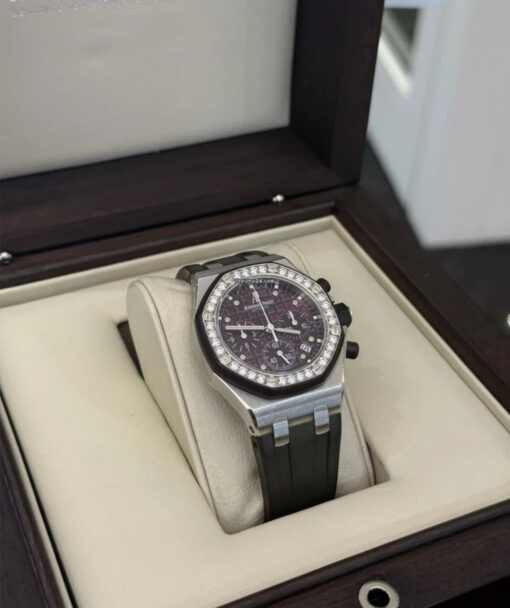 Audemars Piguet Royal Oak Offshore Lady purple dial del 2009 full set top condition con documenti scatola - Image 3