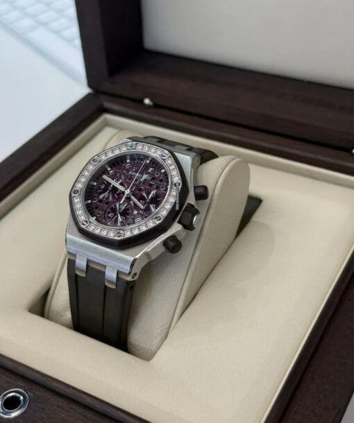Audemars Piguet Royal Oak Offshore Lady purple dial del 2009 full set top condition con documenti scatola - Image 4