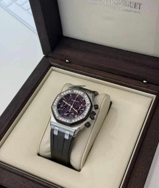 Audemars Piguet Royal Oak Offshore Lady purple dial del 2009 full set top condition con documenti scatola - Image 5