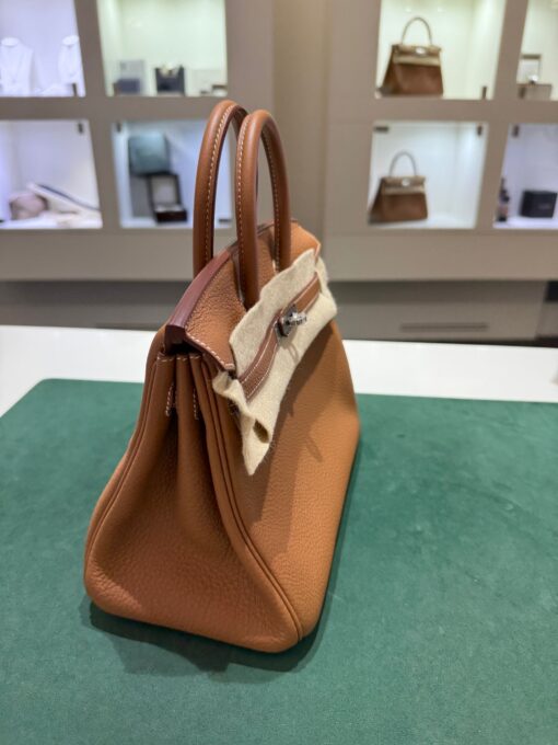 Hermès Birkin 25 retourne veau togo gold stampa K NUOVA 2025 colore gold hardware palladio full set con scontrino ufficiale Hermès pellicole stickers ovunque . - Image 6