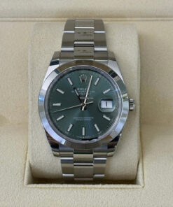 Rolex Datejust 41 del 2023 Italia green verde menta full set top condition documenti scatola