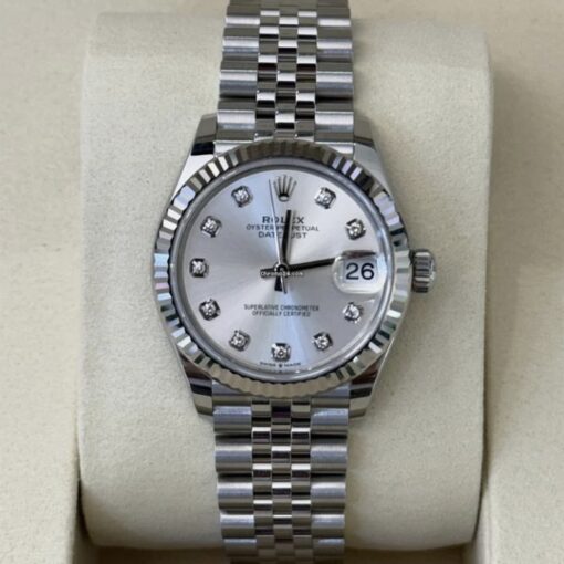 Rolex Datejust 31 NUOVO 2025 Jubilee quadrante in diamanti argentè full set con documenti