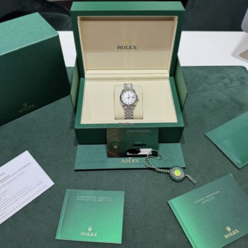 Rolex Datejust 31 NUOVO 2025 Jubilee quadrante in diamanti argentè full set con documenti - Image 2