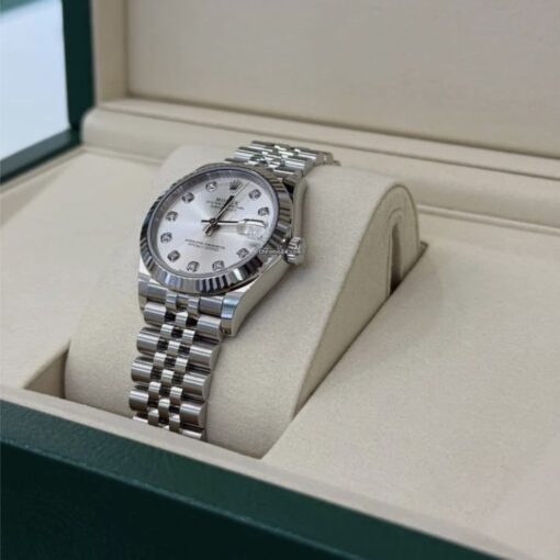 Rolex Datejust 31 NUOVO 2025 Jubilee quadrante in diamanti argentè full set con documenti - Image 3